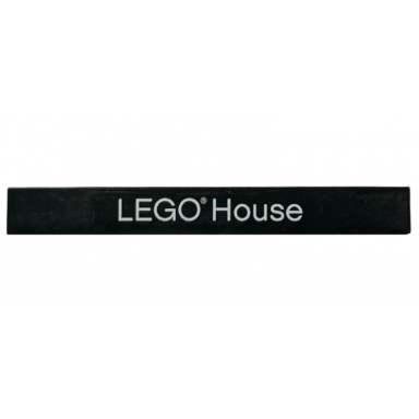 black tile 1 x 8 with white lego house thin font with arrowhead g pattern