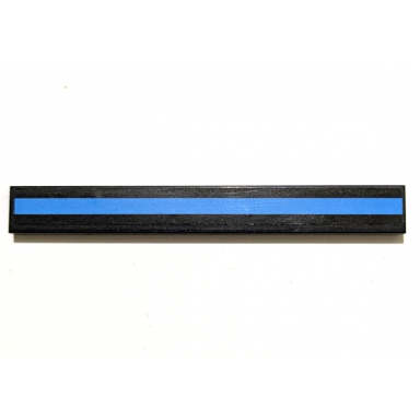 black tile 1 x 8 with dark azure stripe full length pattern sticker - set 42162