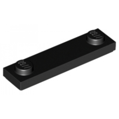 black plate modified 1 x 4 with 2 studs with groove