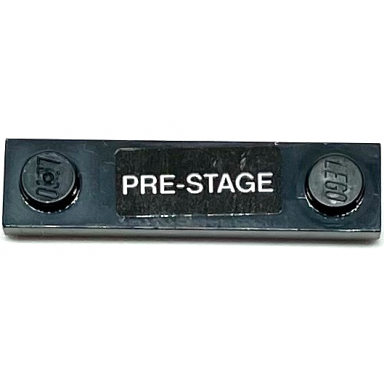 black plate modified 1 x 4 with 2 studs with groove with white pre-stage pattern sticker - set 75893
