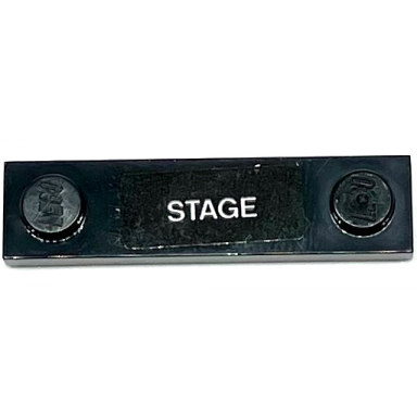 black plate modified 1 x 4 with 2 studs with groove with white stage pattern sticker - set 75893