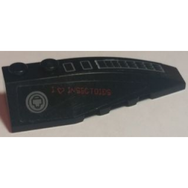 black wedge 6 x 2 right with dark bluish gray filler cap i heart insectoids and air outlet grille pattern stickers - set 5973