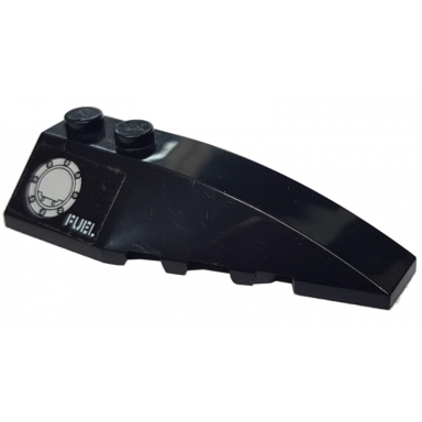 black wedge 6 x 2 right with fuel and filler cap pattern sticker - set 7786