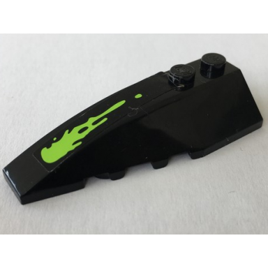 black wedge 6 x 2 left with lime slime on black background pattern sticker - set 70133