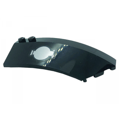 black wedge 8 x 3 x 2 open right with silver hatch door pattern sticker - set 76139