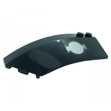 black wedge 8 x 3 x 2 open left with silver hatch door pattern sticker - set 76139