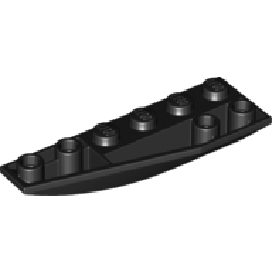 black wedge 6 x 2 inverted left