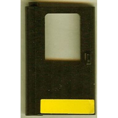 black door 1 x 4 x 5 train left thin support at bottom with yellow stripe pattern sticker - set 5542