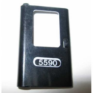 black door 1 x 4 x 5 train left thin support at bottom with white 5590 pattern sticker - set 5590