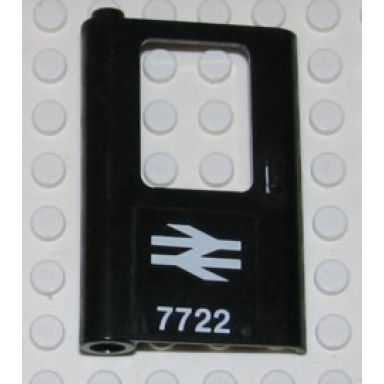 black door 1 x 4 x 5 train left thin support at bottom with british railways 7722 pattern sticker - set 7722