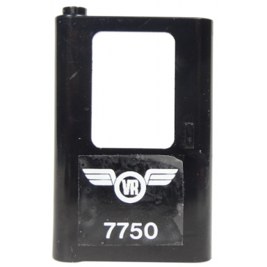 black door 1 x 4 x 5 train left thin support at bottom with white vr wings logo finnish victorian rail and 7750 pattern sticker - set 7750