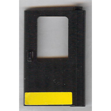 black door 1 x 4 x 5 train right thin support at bottom with yellow stripe pattern sticker - set 5542