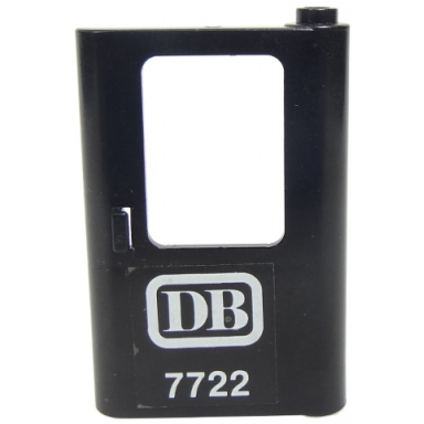 black door 1 x 4 x 5 train right thin support at bottom with db 7722 pattern sticker - set 7722