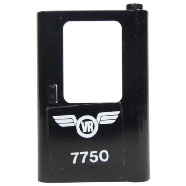 black door 1 x 4 x 5 train right thin support at bottom with white vr wings logo finnish victorian rail and 7750 pattern sticker - set 7750