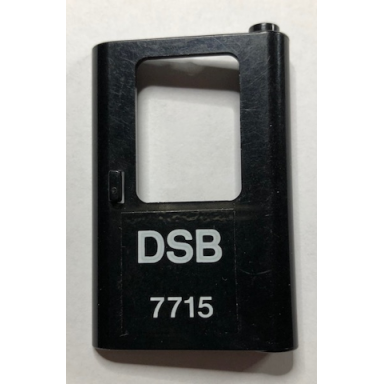 black door 1 x 4 x 5 train right thin support at bottom with dsb 7715 pattern sticker - set 7715