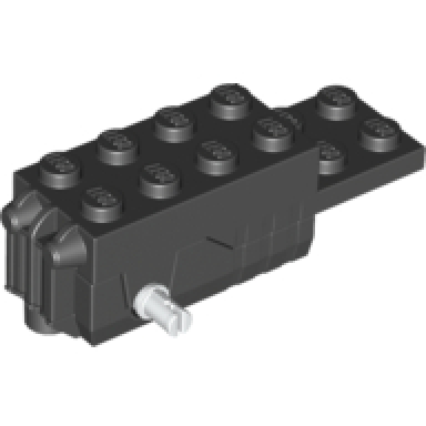 pullback motor 6 x 2 x 1 2 3 with black base and white wheels holder pins motor 2