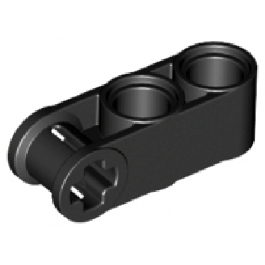 black technic axle and pin connector perpendicular 3l with 2 pin holes