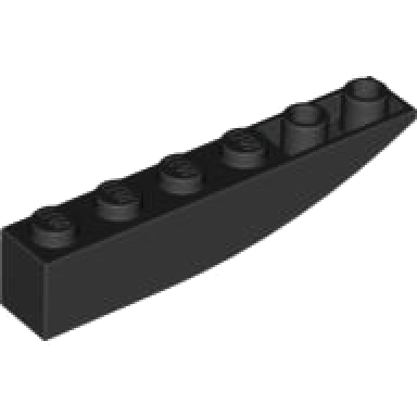 black slope curved 6 x 1 inverted