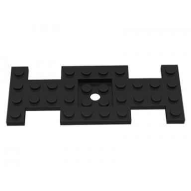 black vehicle base 4 x 10 x 2 3 with 2 x 2 recessed center with center hole first version