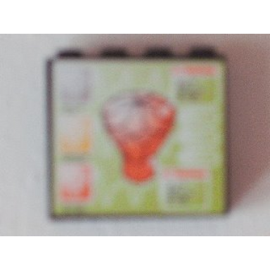 black panel 1 x 4 x 3 - hollow studs with jewels pattern sticker - set 8637