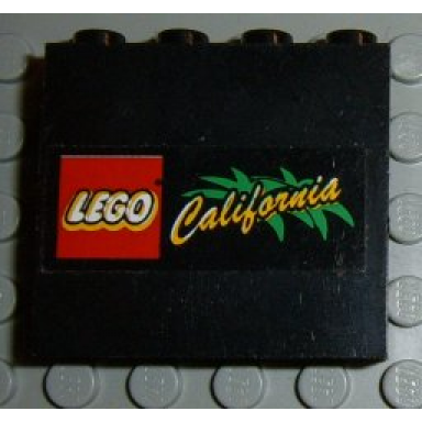 black panel 1 x 4 x 3 with lego california pattern sticker - set 3442