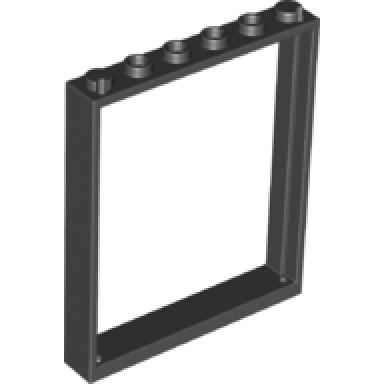 black window 1 x 6 x 6 flat front