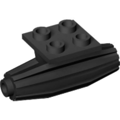 black engine strakes 2 x 2 thin top plate