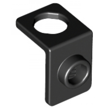 black minifigure neck bracket with back stud - thin back wall