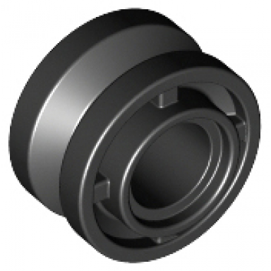 black wheel 11mm d x 8mm with center groove