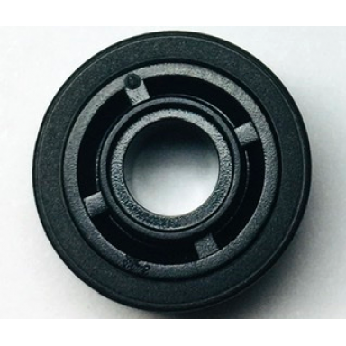 black wheel 11mm d x 8mm with center groove with black tire 14mm d x 6mm solid smooth 42610 50945