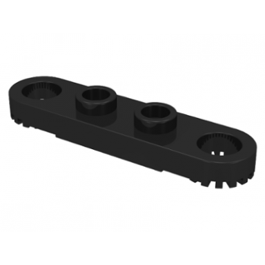 black technic plate 1 x 4 with toothed ends
