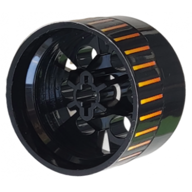 black wheel 20 x 30 technic with 28 lines with orange to yellow gradient pattern sticker - sets 6580 6582