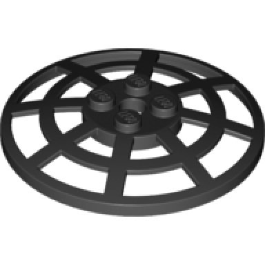 black dish 6 x 6 inverted radar webbed - type 2 underside attachment positions at 90 degrees
