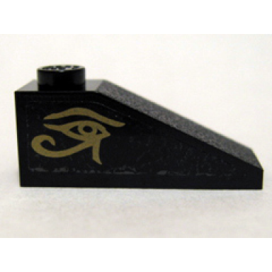 black slope 33 3 x 1 with gold egyptian eye of horus pattern on both sides stickers - set 7621