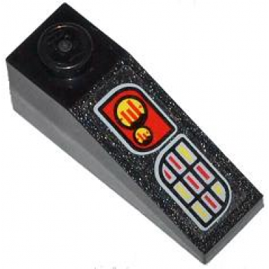 black slope 33 3 x 1 with yellow gauges and red and silver buttons pattern sticker - set 76000