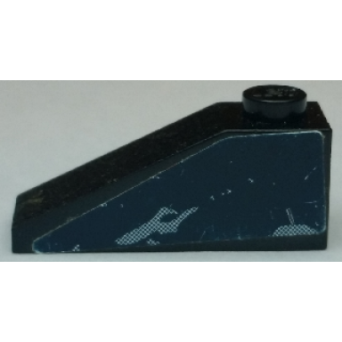 black slope 33 3 x 1 with dark blue and gray swirl pattern on left side sticker - set 8161