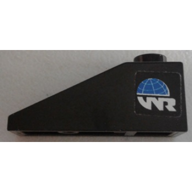 black slope 33 3 x 1 with globe and white wr world racers logo pattern model left side sticker - set 8863