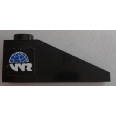 black slope 33 3 x 1 with globe and white wr world racers logo pattern model right side sticker - set 8863