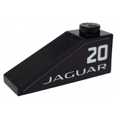 black slope 33 3 x 1 with white number 20 and jaguar on black background pattern model right side sticker - set 76898