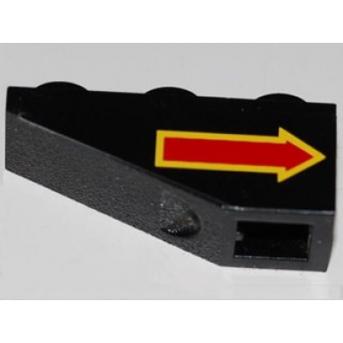black slope inverted 33 3 x 1 with red arrow backwards pattern left sticker - set 8485