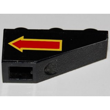 black slope inverted 33 3 x 1 with red arrow backwards pattern right sticker - set 8485