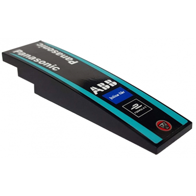 black slope curved 8 x 2 with medium azure stripes panasonic abb julius bã¤r formula e and jaguar logo pattern sticker - set 76898