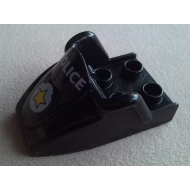 black duplo snowmobile body with police and logo pattern