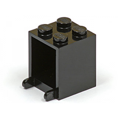 black container box 2 x 2 x 2 - solid studs