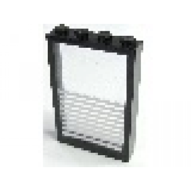 black window 1 x 4 x 5 with fixed glass and 9 white stripes pattern sticker - sets 6369 6386