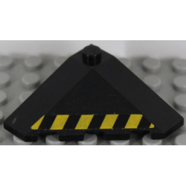 black wedge 4 x 4 slope 18 corner with black and yellow danger stripes pattern left sticker - set 7713