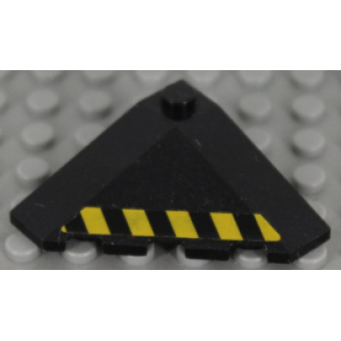 black wedge 4 x 4 slope 18 corner with black and yellow danger stripes pattern right sticker - set 7713