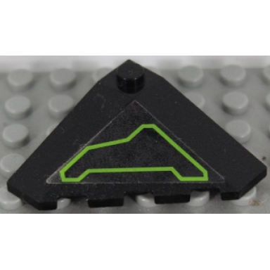 black wedge 4 x 4 slope 18 corner with lime circuitry pattern model left side sticker - set 7713