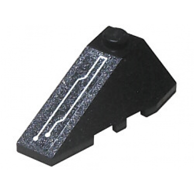 black wedge 4 x 2 triple left with circuitry pattern sticker - set 7703