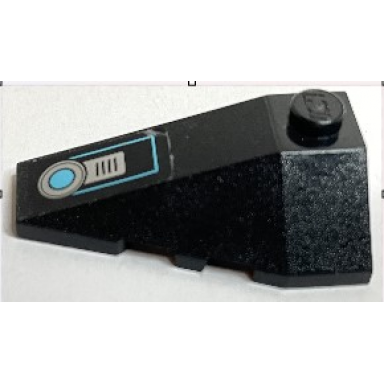 black wedge 4 x 2 triple left with ultrasonic circle with silver grille and medium azure outline pattern sticker - set 70171